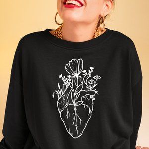 Beautiful Heart Graphic Sweatshirt. Cardiology EKG ECG